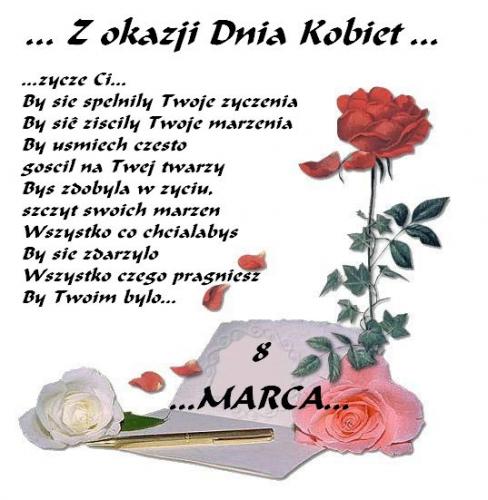 Z okazji dnia kobiet życzę Ci